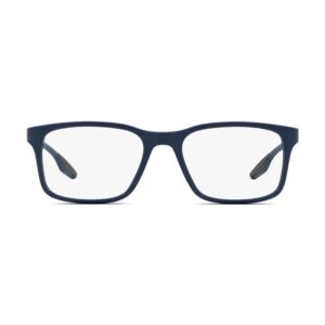 Prada PS 01LV TWY1O1 mat mavi dikdörtgen erkek optik gözlük çerçevesi